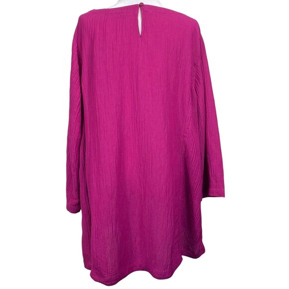 NWT Soft Surroundings Oceo Gauze Tunic Top Size 3X Fiery Fuchsia Pink - Picture 10 of 16
